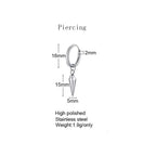 Spike Single Huggie Earrings — Stainless Steel