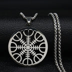 Viking Compass Pendant Necklace — Stainless Steel