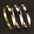 Iced Crystal Cuff Bangle Bracelet — Steel