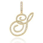TOPGRILLZ New A-Z Cursive Letters Name Pendant&Necklace Iced Out Cubic Zircon Gold Silver Color Charm  Hip Hop Jewelry