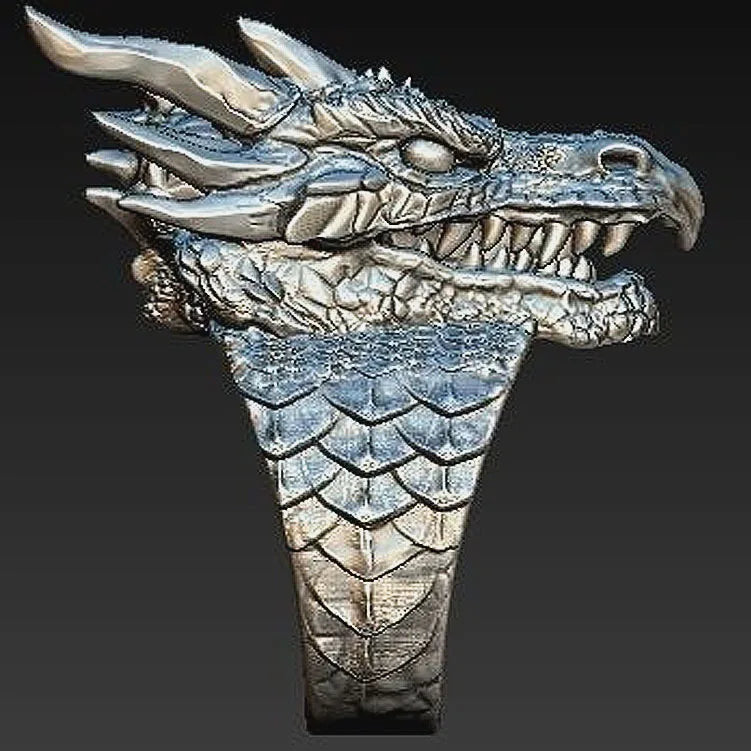 Milangirl Vintage Punk Gothic Ring Dragon Ring Men's Fashion Dragon Man Ring Jewelry