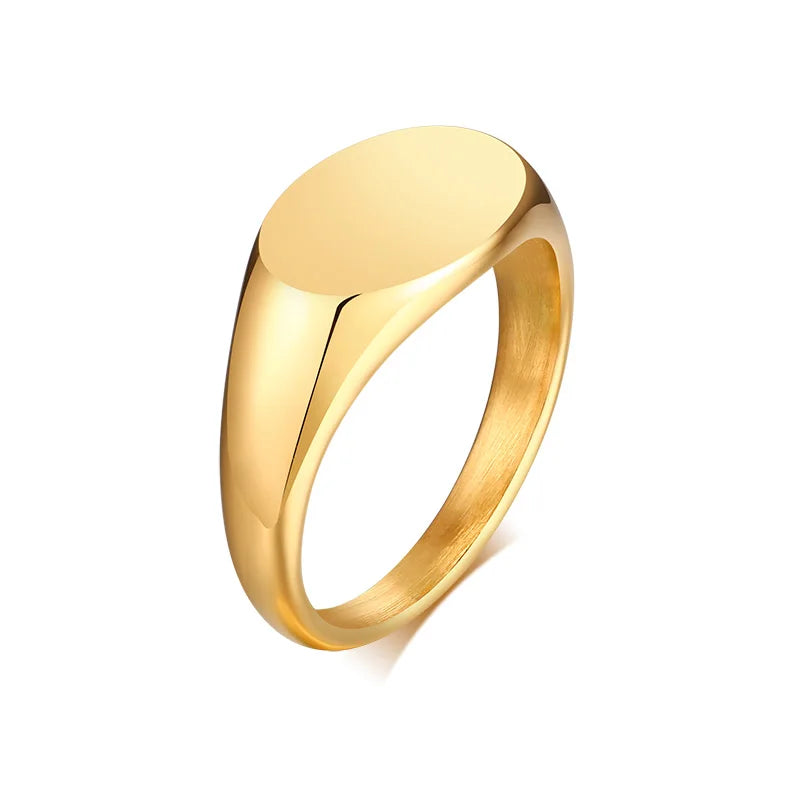Square Signet Pinky Ring — Stainless Steel