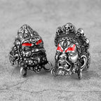 Tibetan Buddhist Raksha Deity Head Ring — Stainless Steel