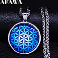 Yin Yang Glass Pendant — Silver Stainless