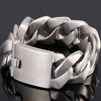 Man Bracelet In Stainless Steel Brushed Polished 26MM Wide Curb Link Chain Bracelets for Men Engraving Male Jewelry
