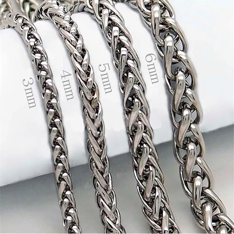 HNSP STAINLESS STEEL Twisted Rope CHAIN NECKLACE FOR MEN Versatile Neck Jewelry Pendant Black/Gold Chain Accessories