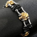Punk Man Bracelet Skull 21MM Cycling Bicycle Link Chain Men's Bracelets Solid Stainless Steel Gothic Biker Jewelry