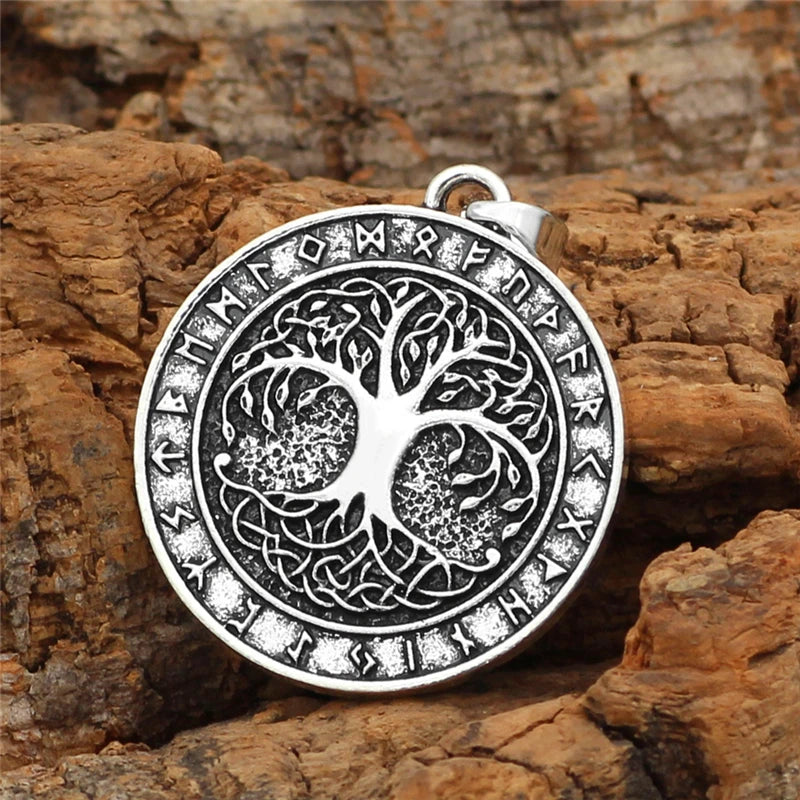 Tree of Life Viking Rune Pendant — Silver
