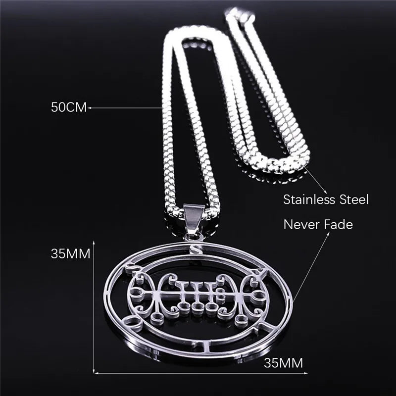 Baphomet Steel Pendant Seal Sallos Men/women Satan