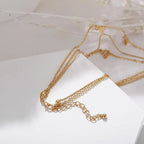 Glamour Necklace 2025 Fashion New Simple Temperament Eight Mans Star Crescent Pentagram Ms. Three-layer Necklace Gift