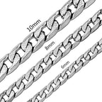 LUXUSTEEL Cuban Chain Necklace for Men Women Golden Plated Mixed Silver Stainless Steel Pattern Curb Link Chain Male Collar