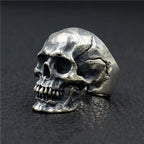 BOCAI New Real s925 Pure Silver Jewelry Accessories Handmade Retro Personality Domineering Punk Tough Guy Big Skull Man Ring
