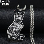 Cat Steel Pendant Canadian Hairless Sphynx Bijoux