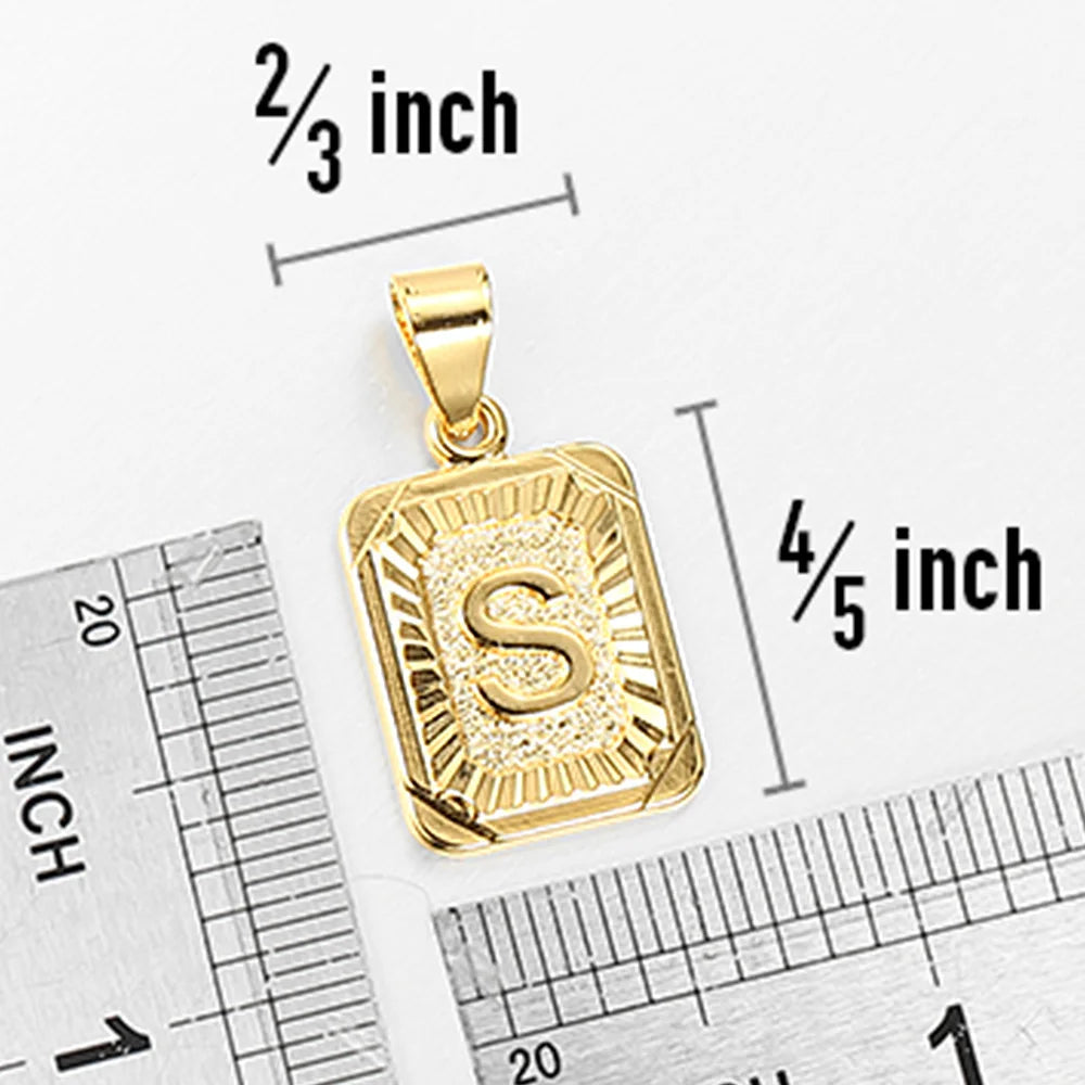 Women Men A-Z Letter Necklaces Gold Color Initial Name Pendant Rope Chain English Alphabet Couple Jewelry Gift