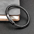 Wire Rope Bracelet Vintage Cuff — Men's 16.5-22cm