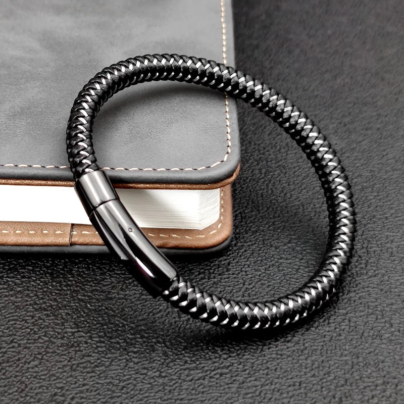 Wire Rope Bracelet Vintage Cuff — Men's 16.5-22cm