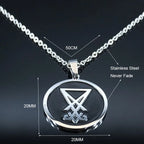Sigil Lucifer Enamel Pendant Necklace — Stainless Steel