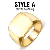 High Polished Black Ring