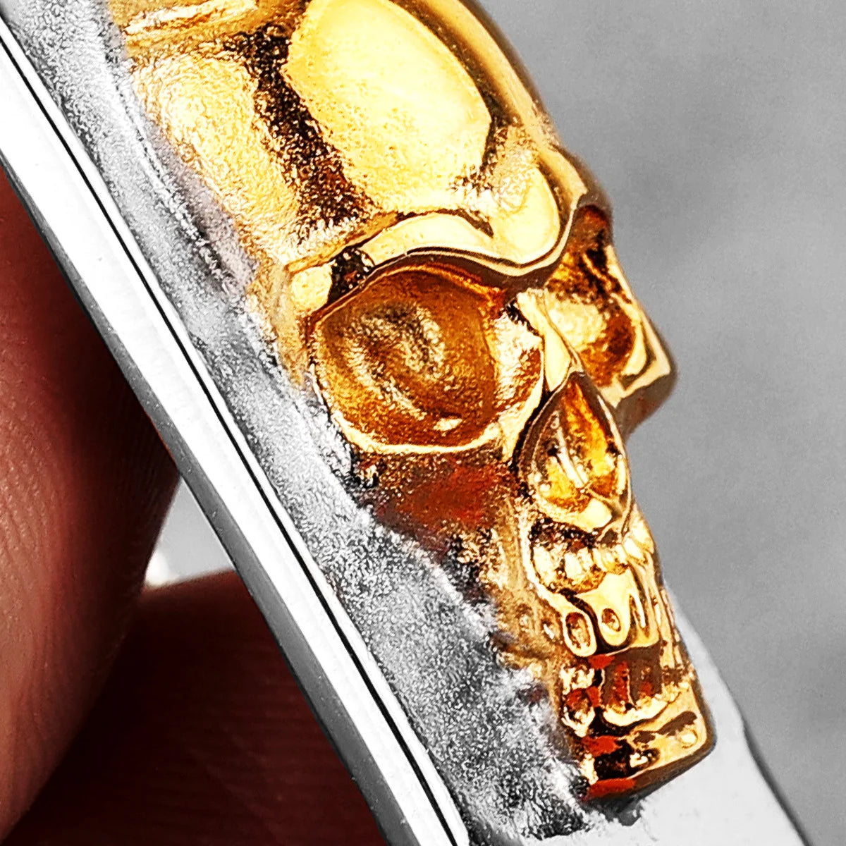 Golden Devil Skull Pendant Necklace — Stainless
