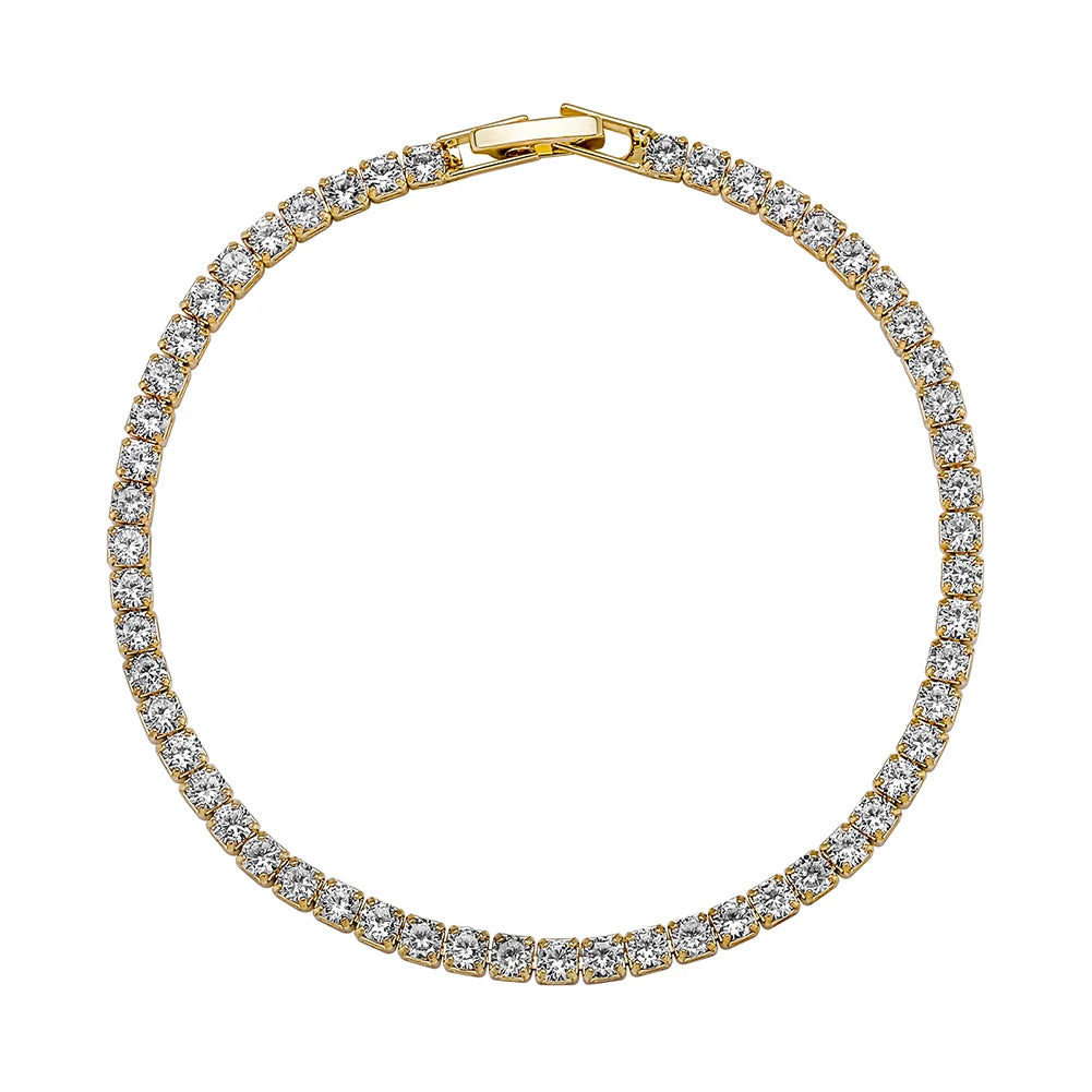 TOPGRILLZ 3/4/5MM Micro Tennis Bracelet with New Fold Over Clasp Hip Hop Bling Iced Out Cubic Zirconia Jewelry Gift For