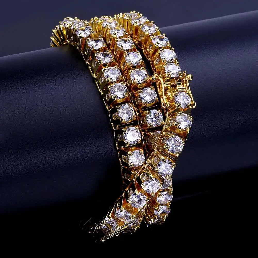 Iced Out Tennis Chain Choker Necklace — Copper Alloy
