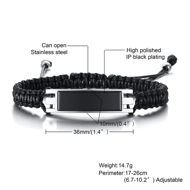 Braided Urn Cremation Bracelet — Stainless Steel