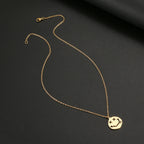 Face Pendant Necklace — Stainless Steel