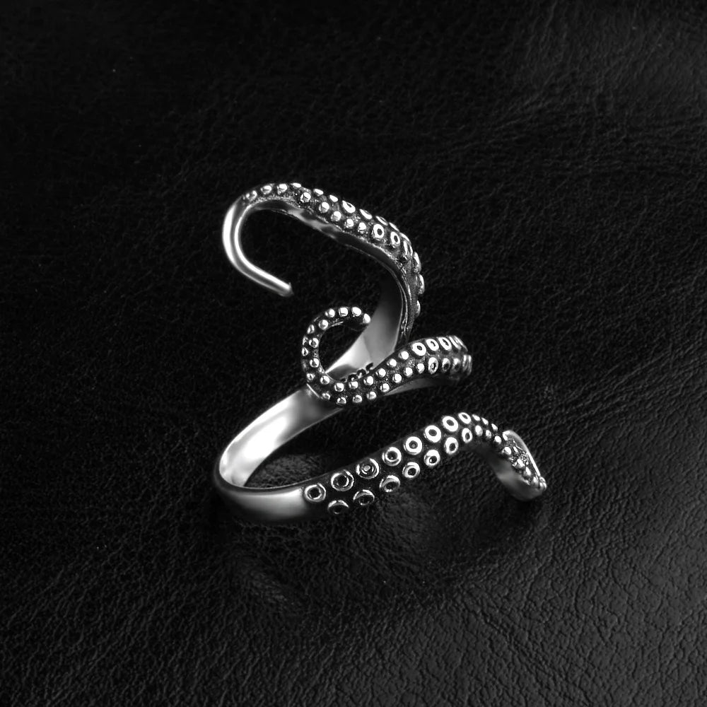 Octopus Tentacle Wrap Finger Ring — Adjustable