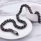 12MM Wide Stainless Steel Mens Skull Link Chain Necklace Men Punk Gothic Choker Skeleton Bracelet Men Man 50 70CM Long