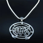 Demon Seal Silver Pendant Necklace — Stainless Steel