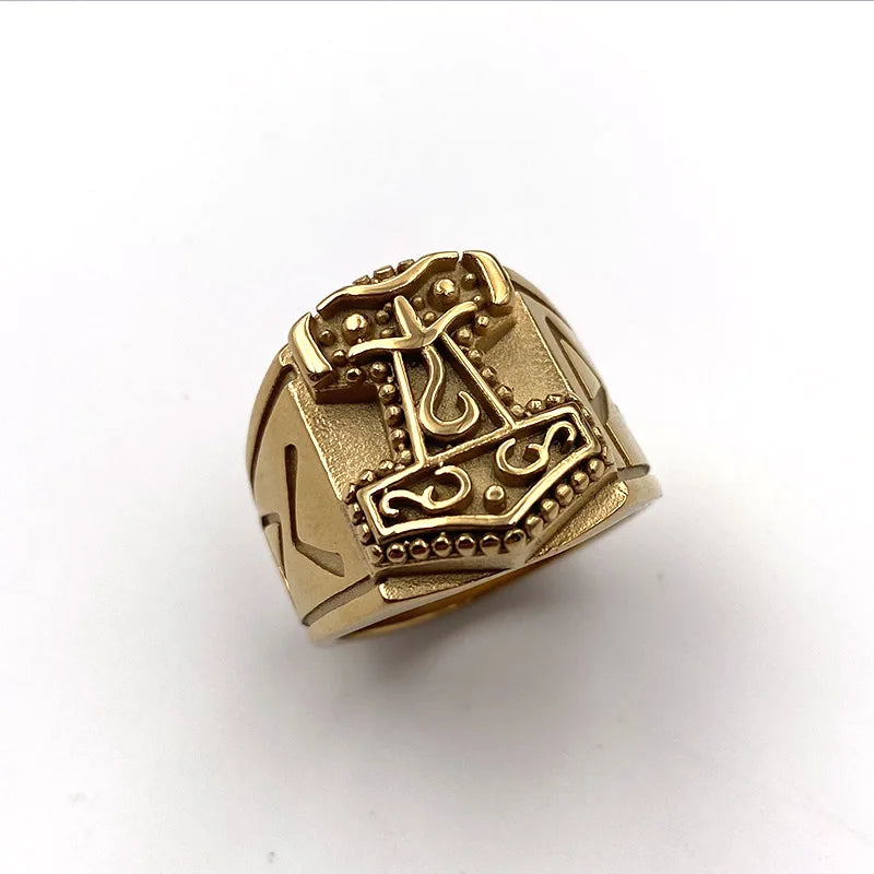 Thor's Hammer Nordic Viking Ring — Stainless Steel