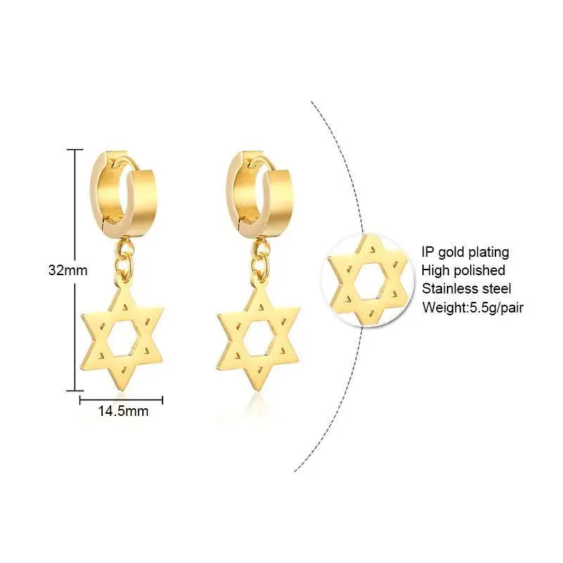 Cross Mini Huggie Hoop Earring — Stainless Steel