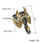 Black Scorpion Finger Ring — Stainless Steel