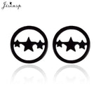 Punk Open Star Stud Earrings Everyday Wear — Stainless Steel