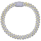 New 19mm Fashion CZ Miami Cuban Chain Heavy Necklace Two Tone Color Iced Out Bling Cubic Zirconia Necklaces Men Hip Hop