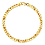 3-11MM Gold Color Stainless Steel Bracelets For Men Women Unisex Curb Cuban Link Chain Simple Wrist Jewelry Gifts