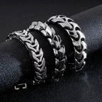 Punk Rock Viking Cuban Curb Bracelet Wrist Men Retro Hiphop Stainless Steel Charm Chain Male Dragon Bracelets Bangle