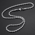 Low price width 3MM 316L stainless steel twisted rope chain necklace Men and women Link necklace Fashion gift jewelry