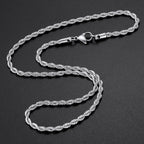 Low price width 3MM 316L stainless steel twisted rope chain necklace Men and women Link necklace Fashion gift jewelry