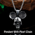 Sliding Skull Pendant Necklace — Stainless Steel