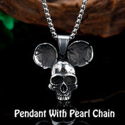 Sliding Skull Pendant Necklace — Stainless Steel
