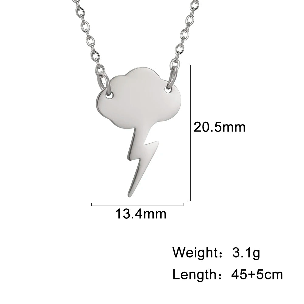 My Shape Lightning Necklaces For Women Tooth Mountain Heart Stainless Steel Necklace Choker Fashion Jewelry Gifts For friend