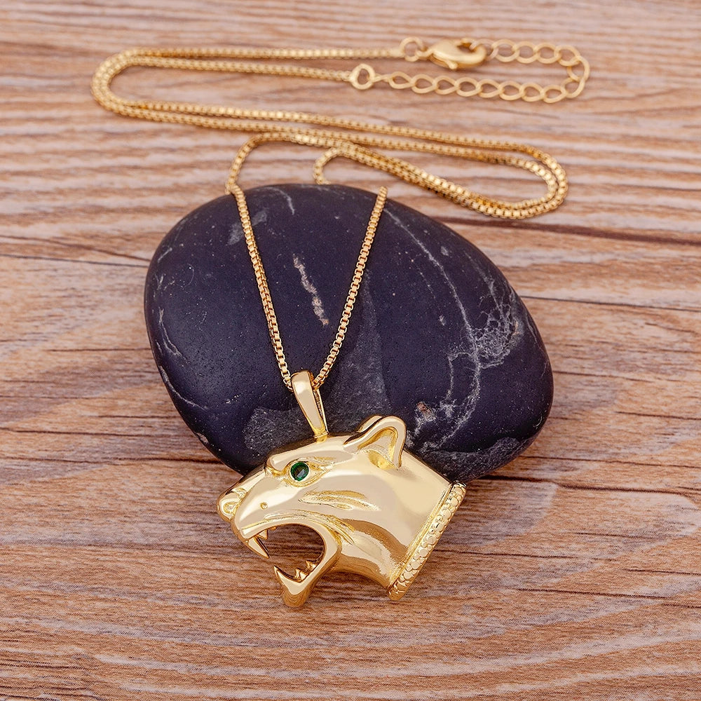 Hip Hop Wolf Head Pendant Necklace — Stainless Steel