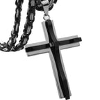 Crucifix Byzantine Chain Necklace — Stainless Steel