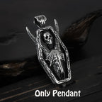 Onlysda Charms pendentif Gold Skull Pendant Necklace Men's Fashion Biker Punk Steel Chain Jewelry Antique Halloween Gift OSDZ035