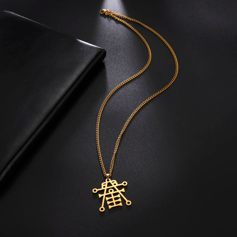 My Shape Sigil of Anubis Ipos Stainless Steel Men Necklace Egyptian God of Decay Embalming Funerals Ankh Gothic Egypt