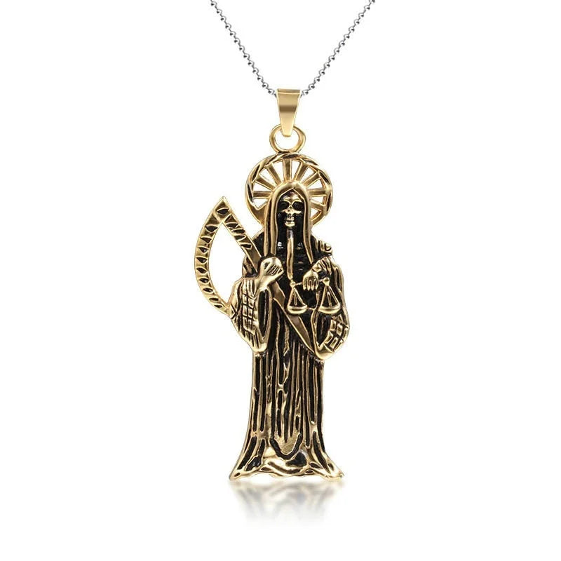 Gothic Death Scythe Pendant Necklace