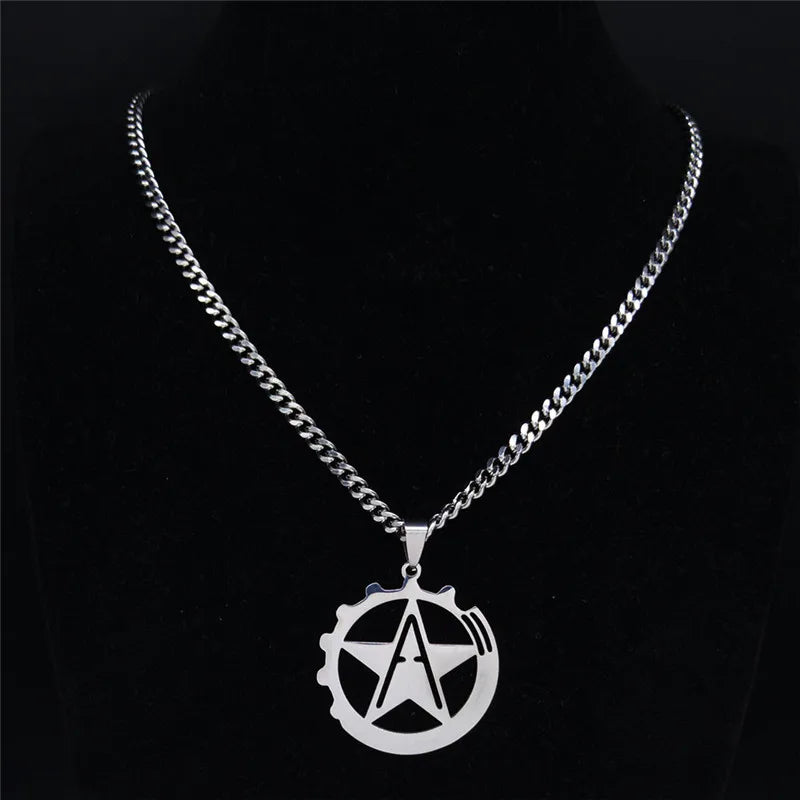 Hammer Sickle Pendant Necklace — Silver