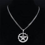 Hammer Sickle Pendant Necklace — Silver