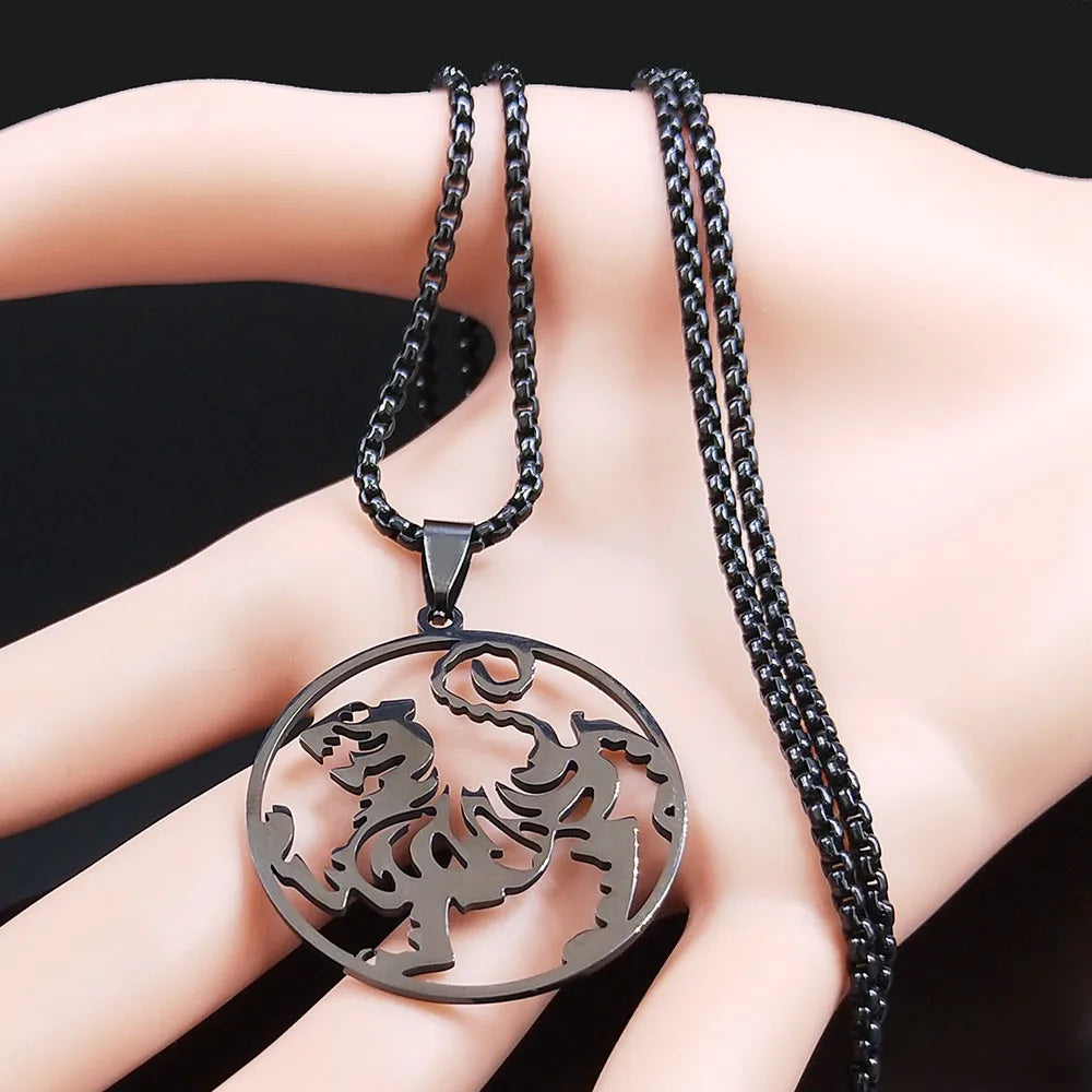 Karate Symbol Pendant Necklace — Stainless Steel